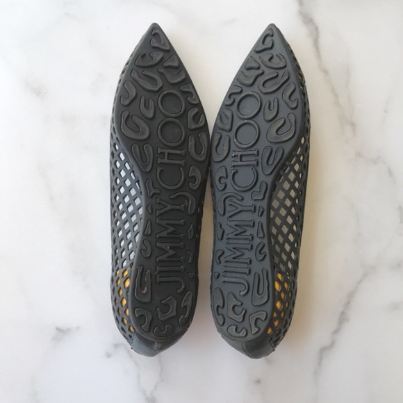 AUTHENTIC Jimmy Choo Black Gianna Pointed Toe Flats Size 38 - Picture 6 of 8